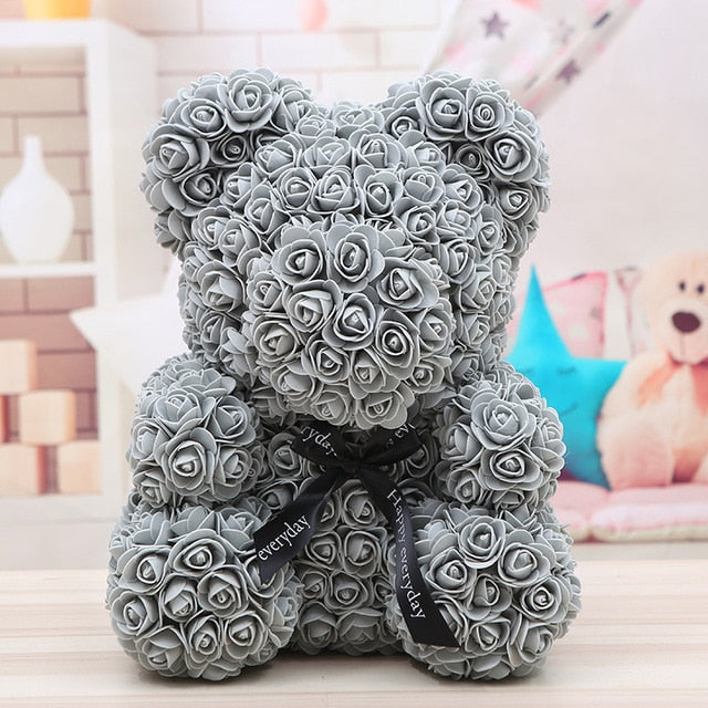 rose covered bear