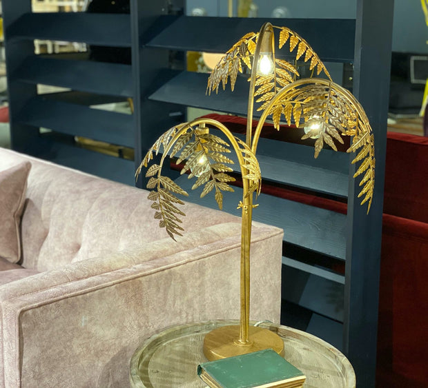 Palm Leaf Table Lamp | Antique Gold 