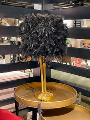 black feather table lamp