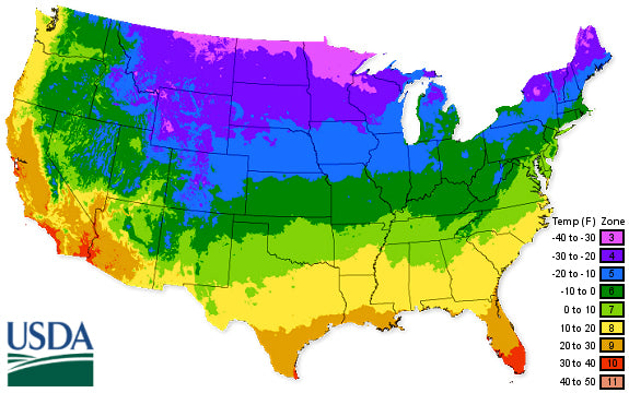 USDA Plant Hardiness Zone Map – Voglund Nursery