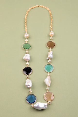 Baroque Necklace with Gemstones
