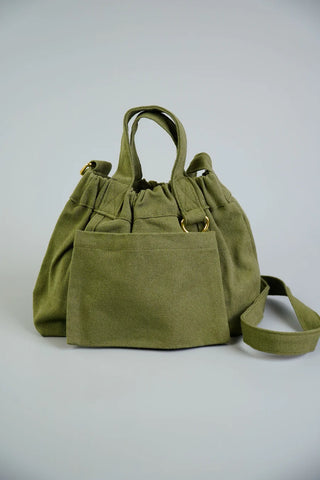 Canvas Ruched Sling Bag