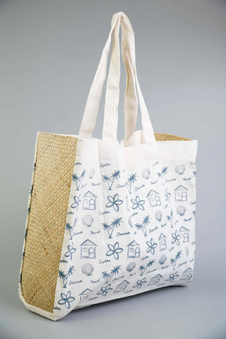 Explore, Travel, and Discover Icon-Printed Tote Bag with Tikog