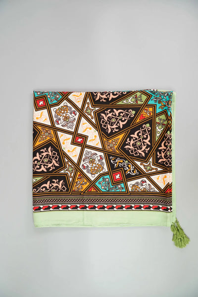 Multi-Way Sarong with Ethnic Print in Green