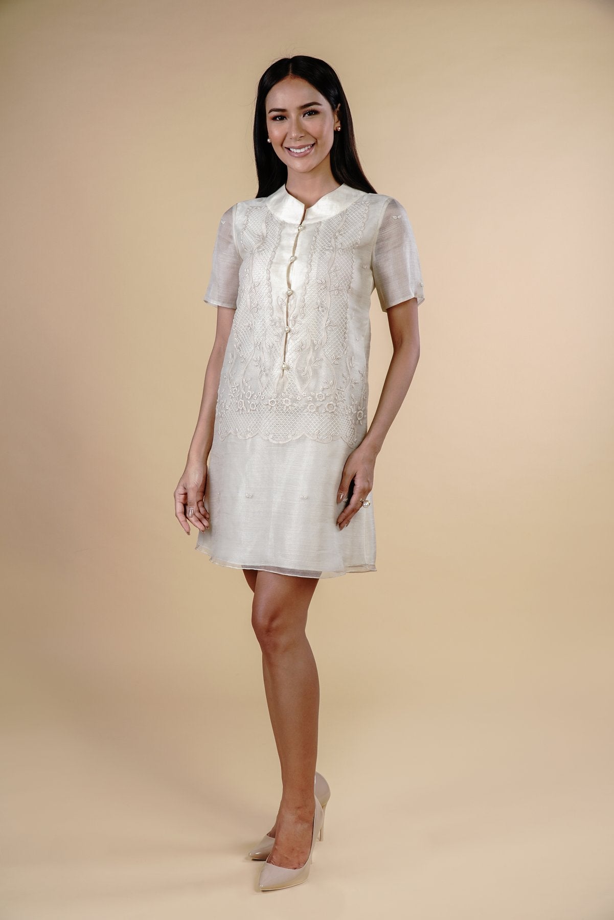 Pina Ladies Barong Dress Chinese Collar