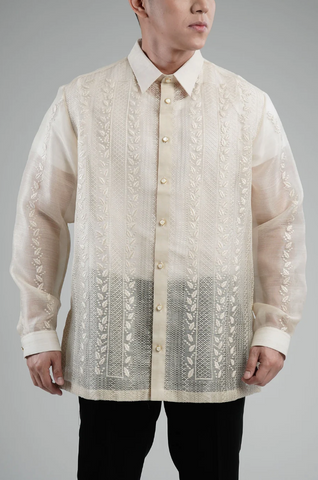 Mens Raya Embroidered Pina Silk Barong