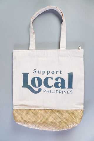 Support Local Philippines Statement Canvas with Tikog Tote Bag