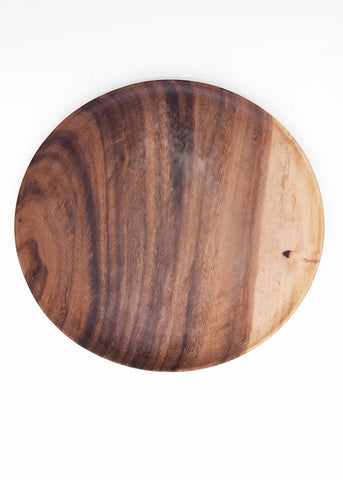 round acacia wood plates