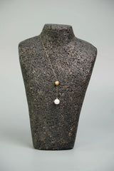 Yasira South Sea White Pearl Necklace in 18K Gold Setting