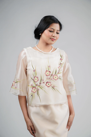 embroidered piñasilk barong dress