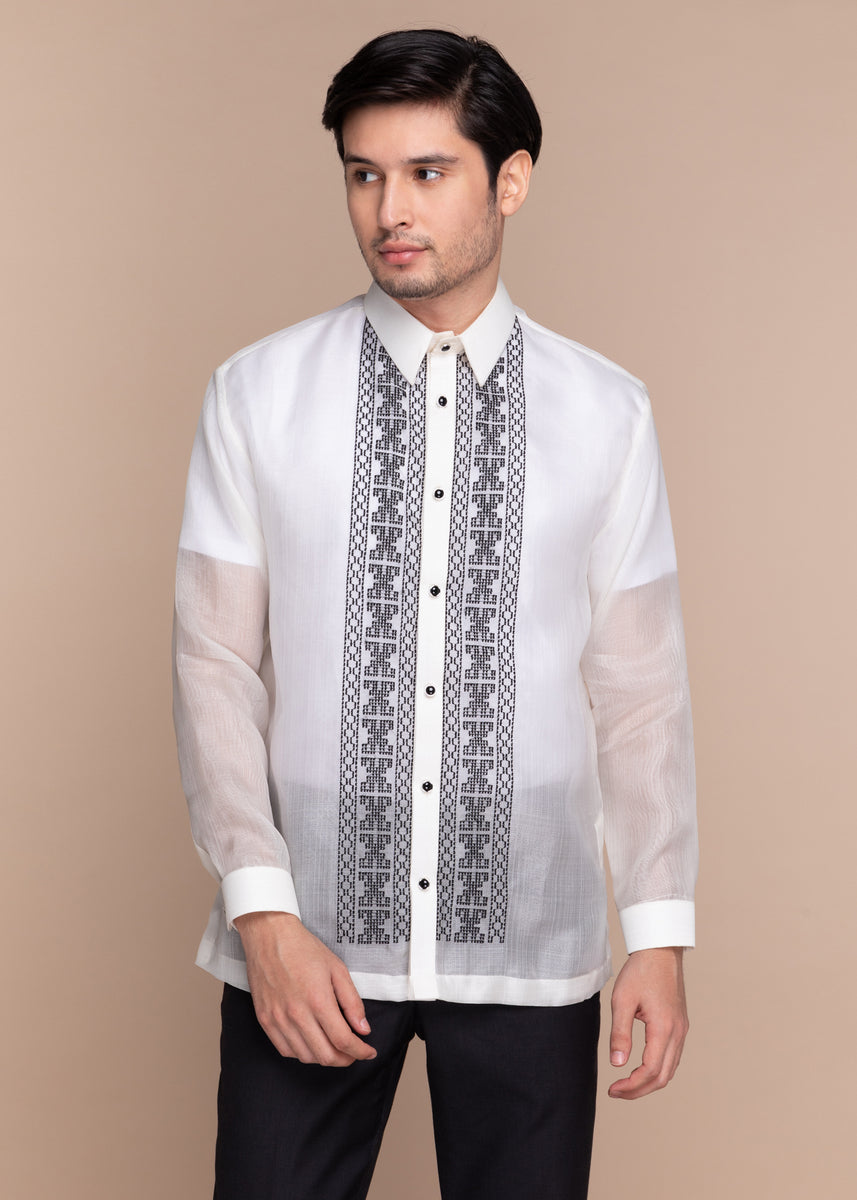 Black Embroidered Cocoon Barong – Kultura Filipino | Support Local