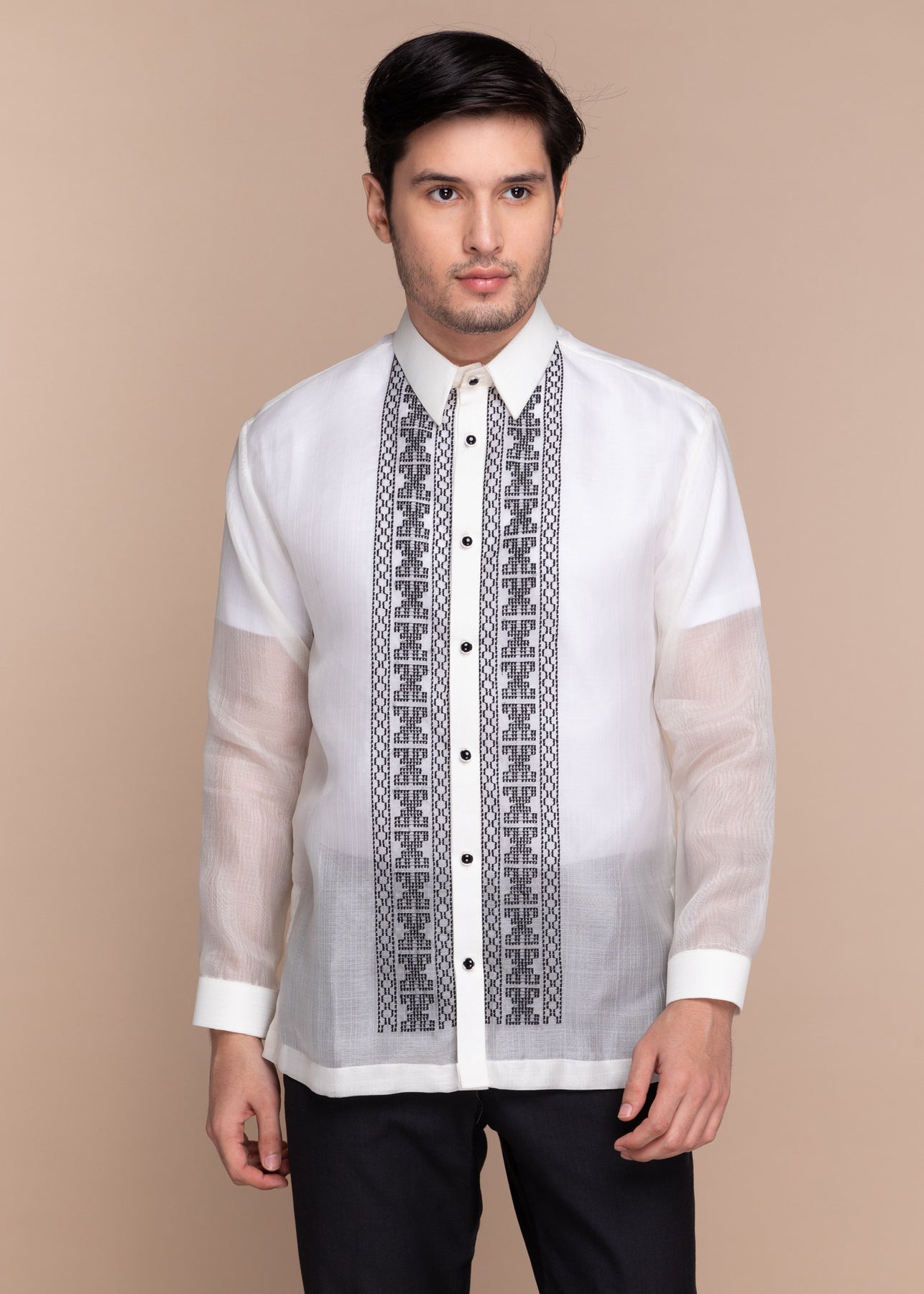 Black Embroidered Cocoon Barong – Kultura Filipino | Support Local