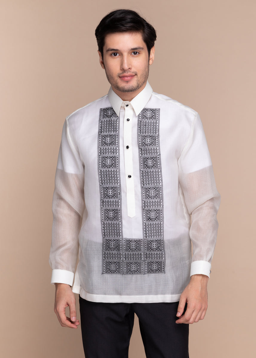 Barong Lumban Embroidered Barong in Silk Cocoon – Kultura Filipino ...