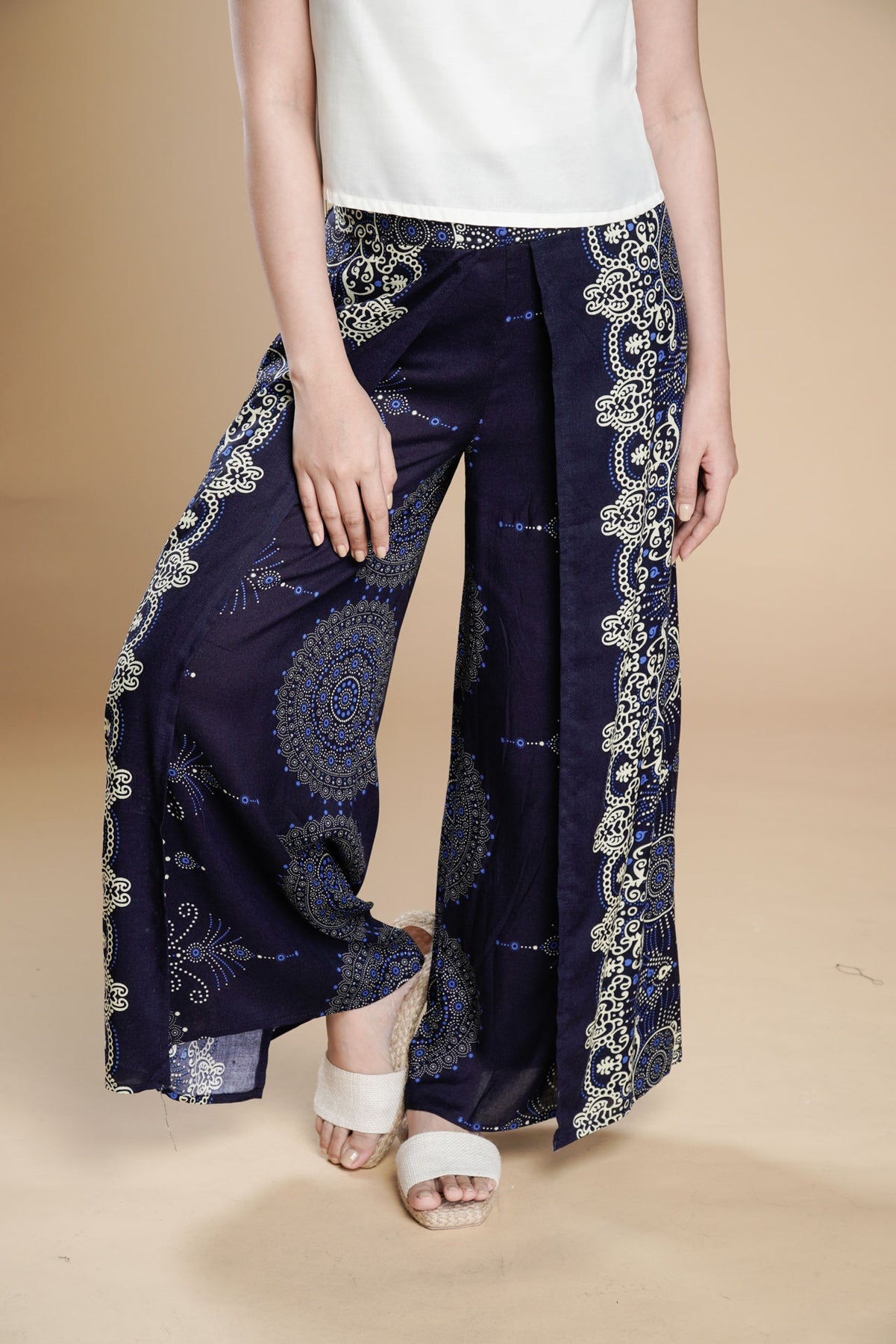 Tropiko Women's Overlap Pants with Paisley Print in Blue – Kultura ...