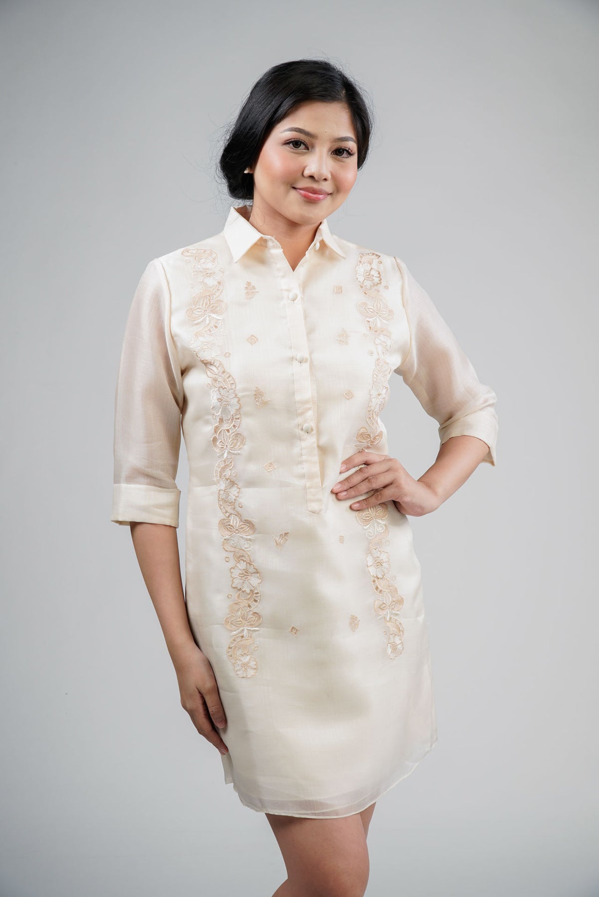 Modern Filipiniana Dress Linen Barong Tagalog Philippine