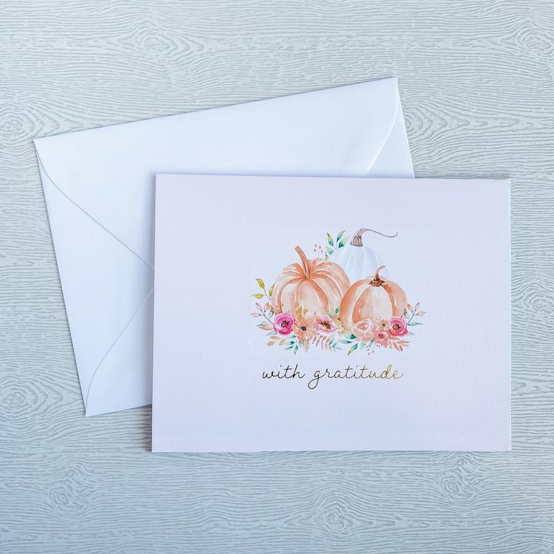 Stationery thanksgiving card set from Gilesi Paper Co