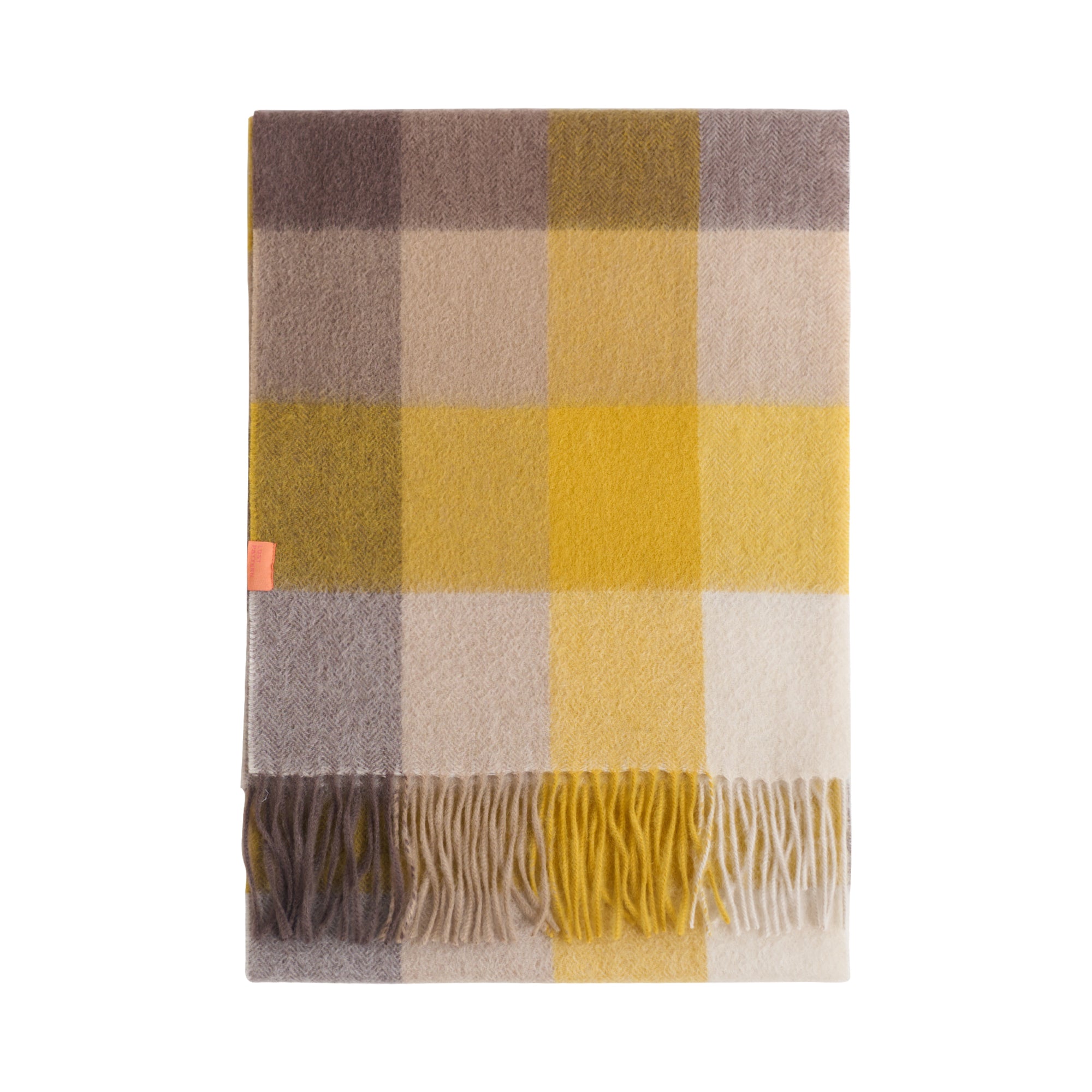 "Plaid" Cashmere Scarf - Yellow product