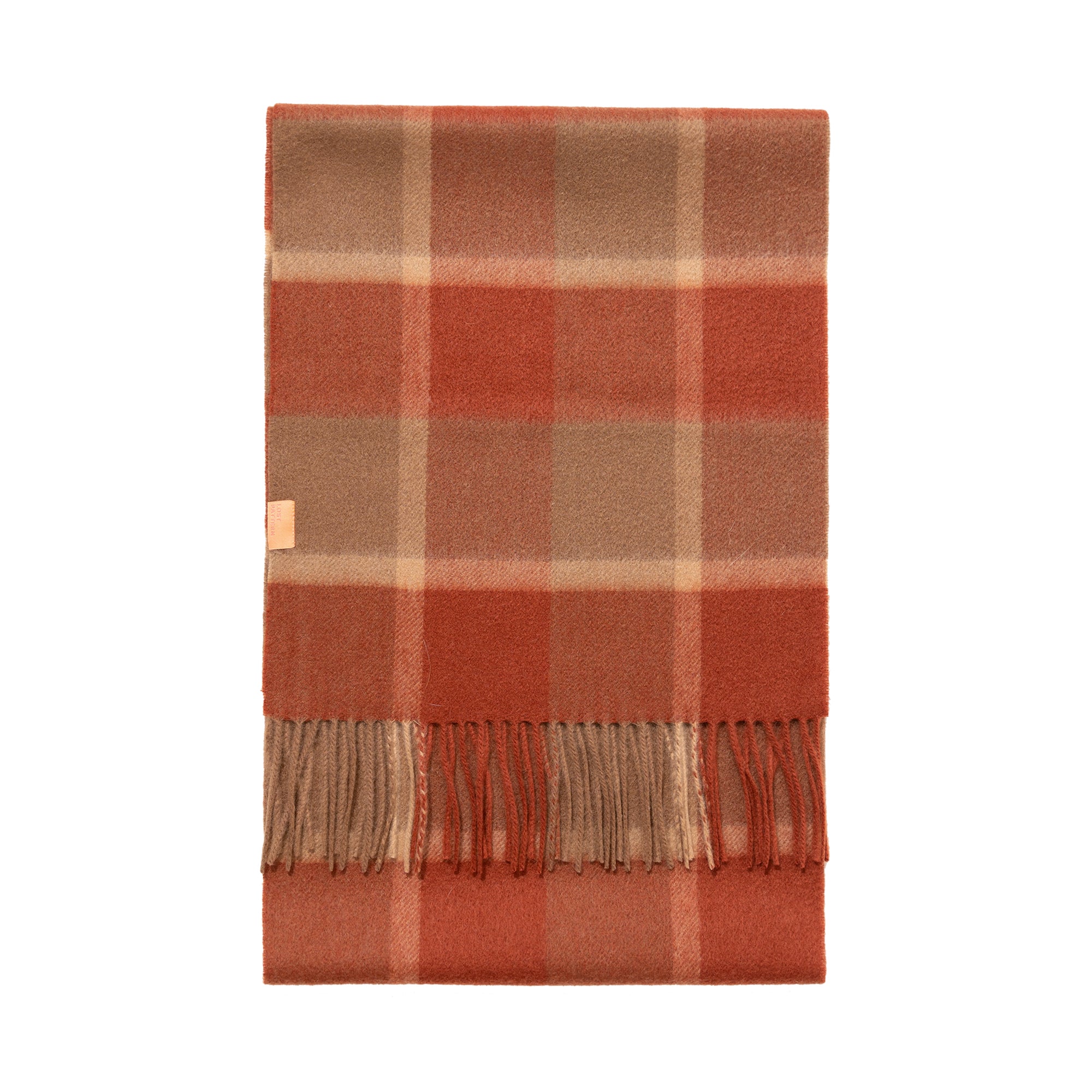 "Plaid" Cashmere Scarf - Brick Red product