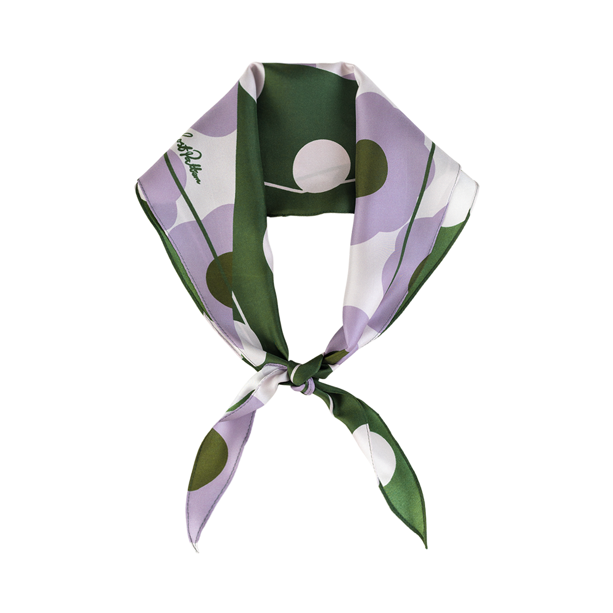 "Polka Dot" Silk Diamond Neckerchief - Dark Green product