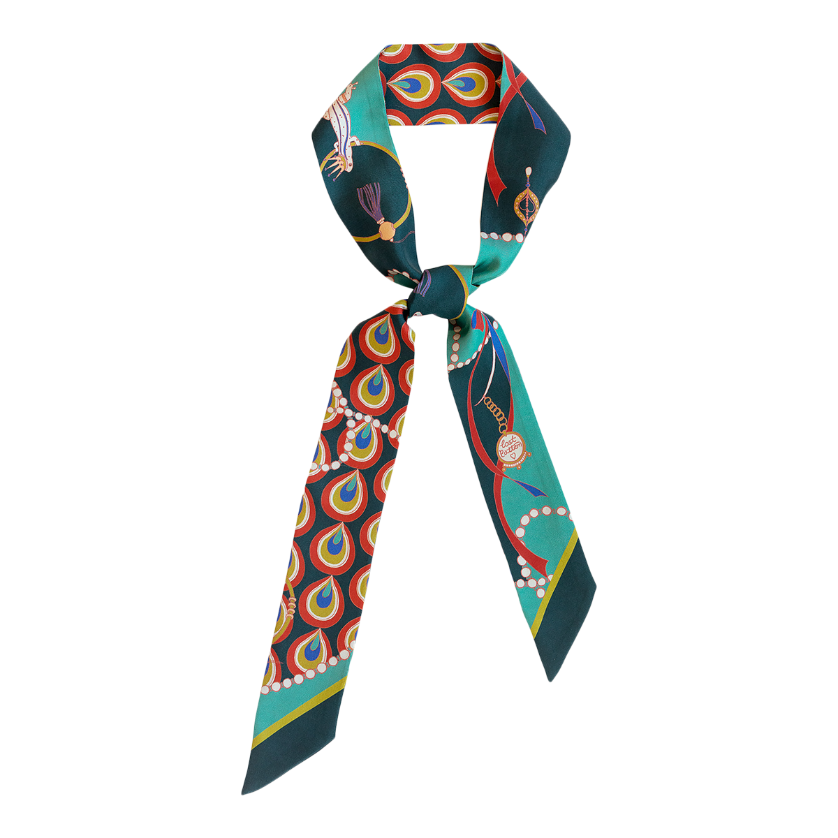 "Peacock" Silk Twilly Neck Bow product
