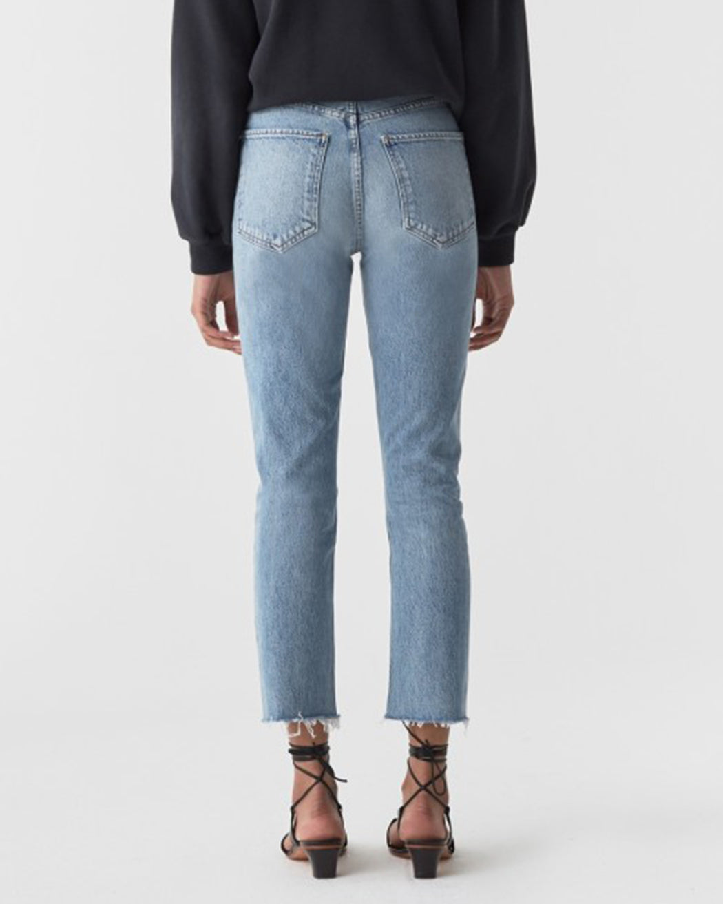 agolde riley high rise straight crop jeans zephyr