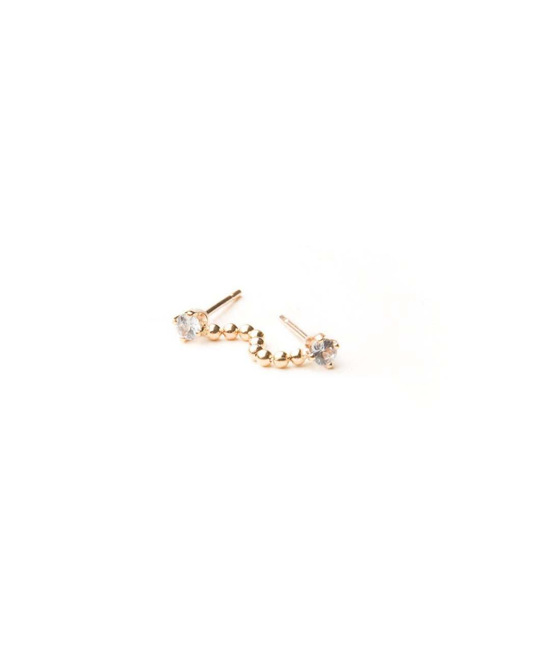 Anna Earring | 14k Yellow Gold + Sapphire Chain Stud | by Winden — ANOMIE