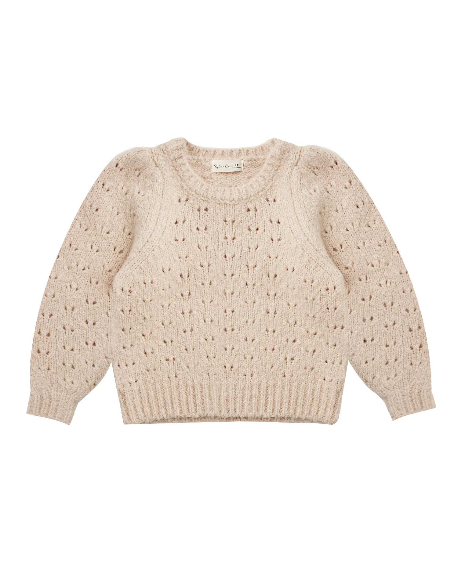 ANOMIE: Balloon Sweater – Beige Knit | Rylee + Cru