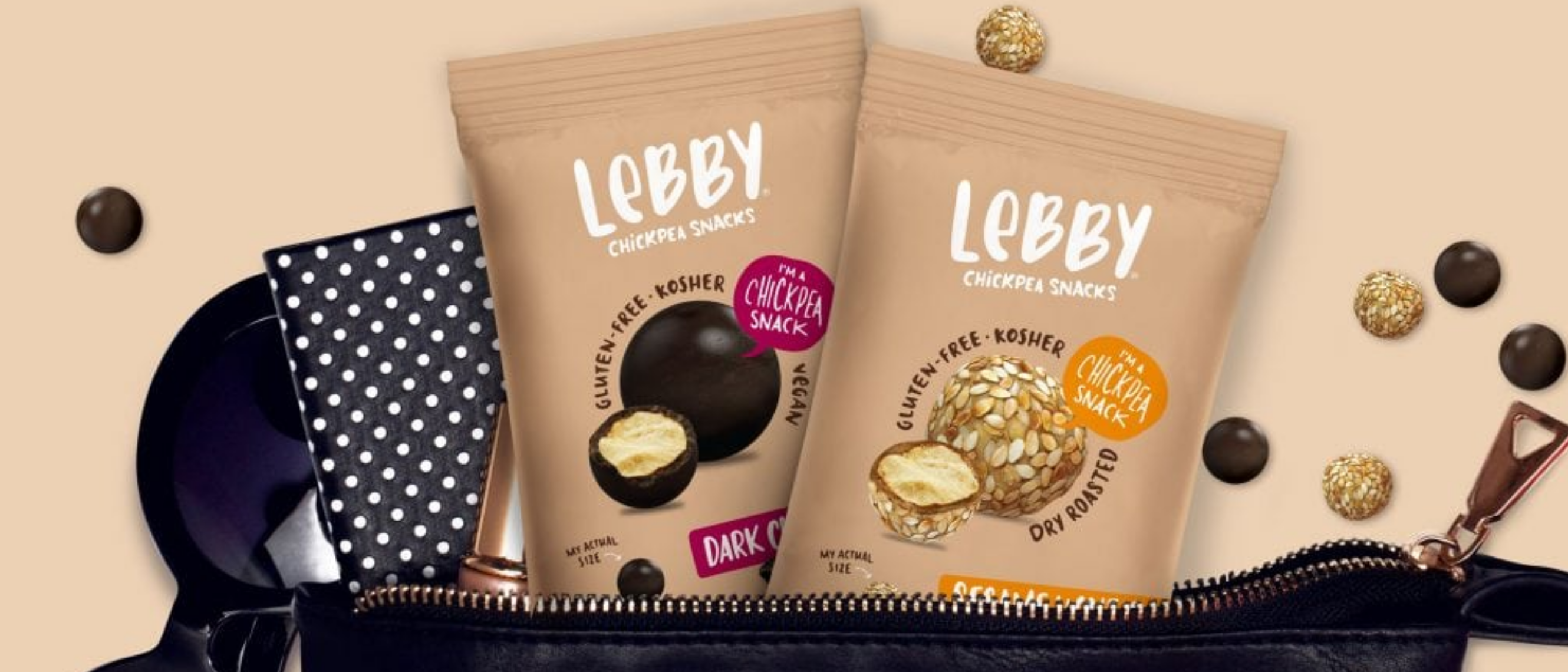 Lebby Snacks chocolate covered chickpeas inside the Oh Goodie snack box 