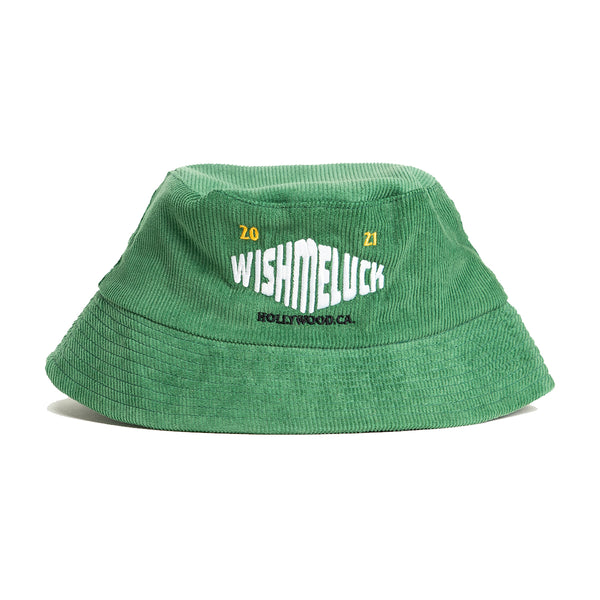 GREEN WISH ME LUCK CORDUROY BUCKET HAT