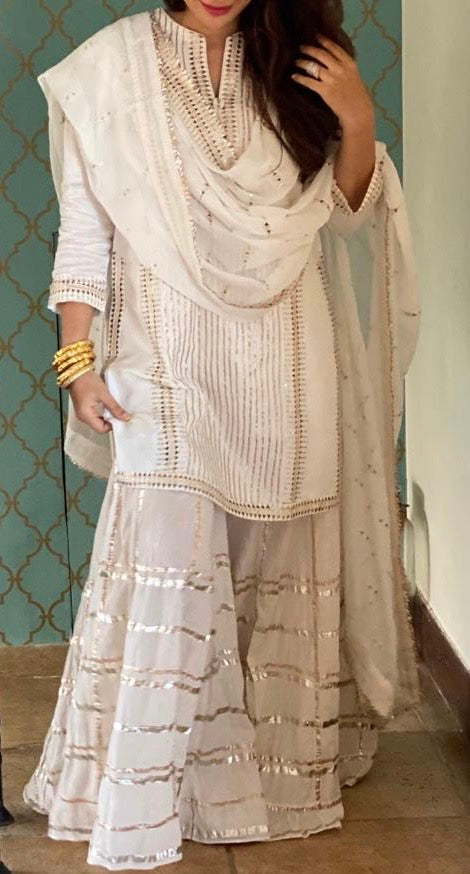 white sharara designs