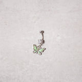 Spring Green Butterfly Navel Ring