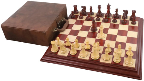 1849 Jacques Cook Staunton Bud Rosewood Chess Pieces With Board