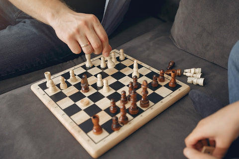 Sicilian defense in chess stock image. Image of rook - 58943903