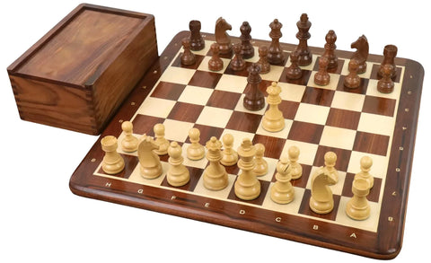 Championship Chess Set Combo - Pieces In Golden Rosewood With Board