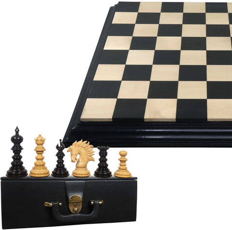 Marengo Luxury Staunton Ebony Wood Chess Pieces With Wood Chess Board