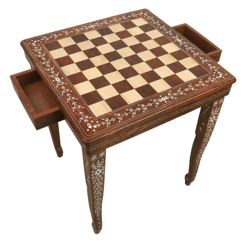 Regalia Luxury Chess Board Table With Drawers