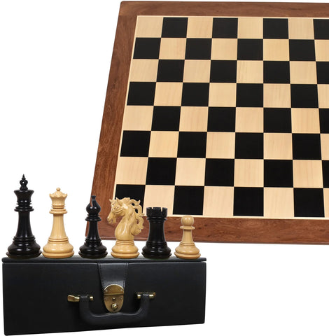 Spartacus Luxury Staunton Ebony Wood Chess Pieces With Chessboard