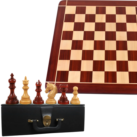 Stallion Staunton Luxury Bud Rose Wood Chess Pieces With Chessboard