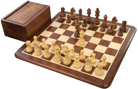 Tournament Chess Set Combo - Pieces In Golden Rosewood With Board