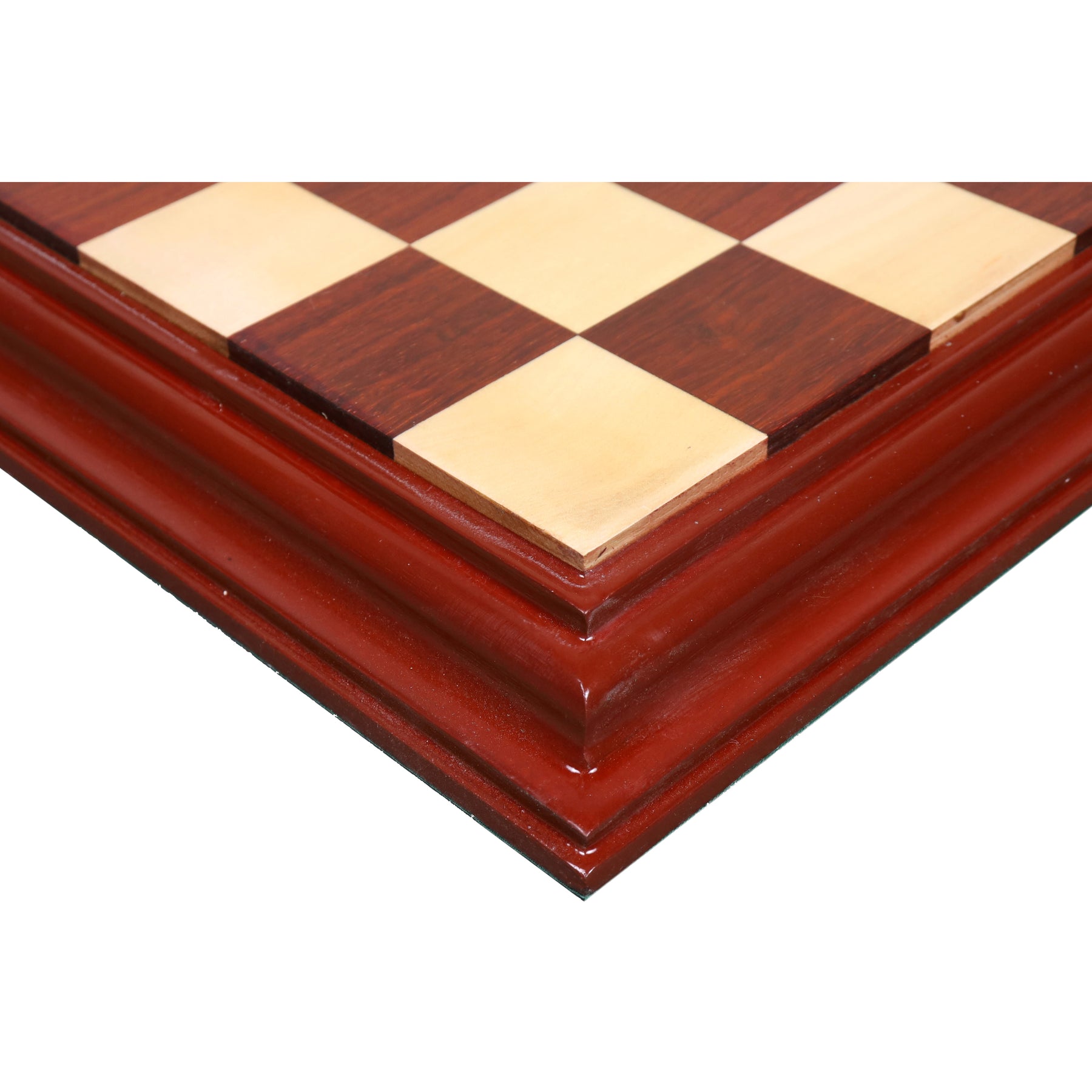 21 Chess Board Bud Rose wood & Maple - STEP BLACK BORDER Hand Carved SQ:  55MM