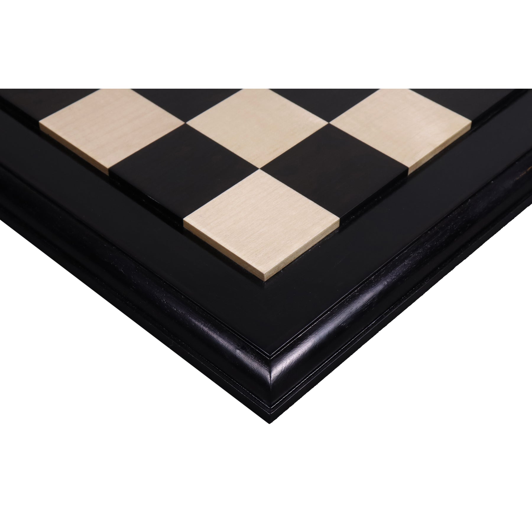 21 Chess Board Bud Rose wood & Maple - STEP BLACK BORDER Hand Carved SQ:  55MM