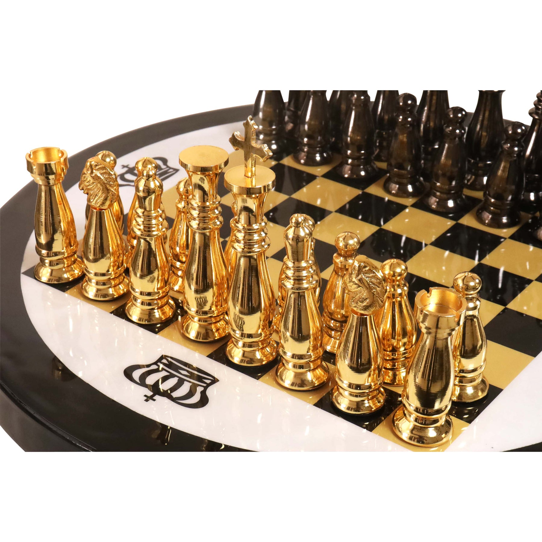 Luxury Metal Chess Set International Chess Travel Stone Minimalist