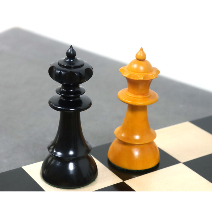 Austrian Coffee House Chess Pieces Only Set - Antiqued Boxwood & Ebony
