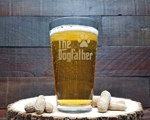 the dogfather beer glass
