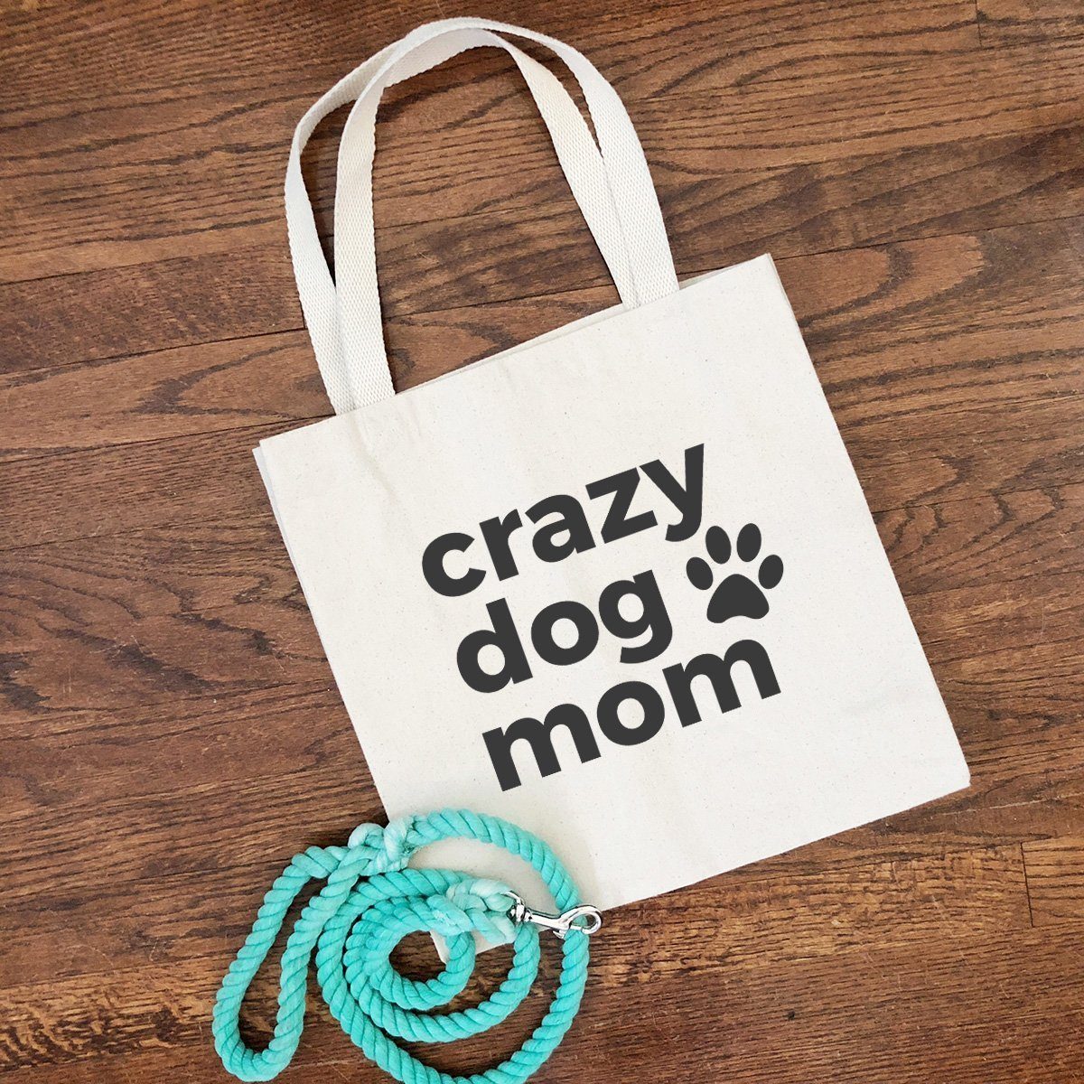 crazy dog mom tote bag