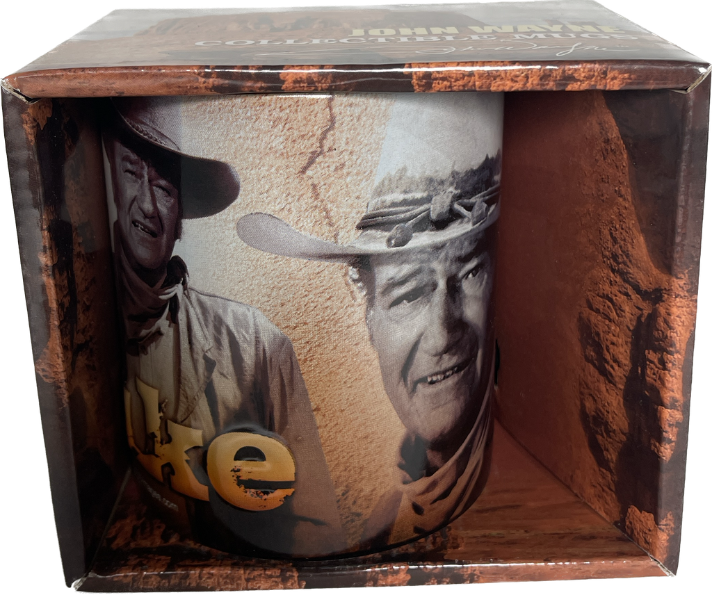 John Wayne Large Coffee Mug Tea Cup 24 oz The Duke Talk Low, Talk Slow  Brown