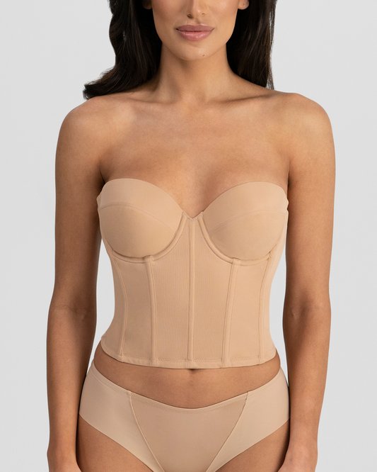 Women's Dominique 6744 Tayler Backless Strapless Bustier Bra (Nude