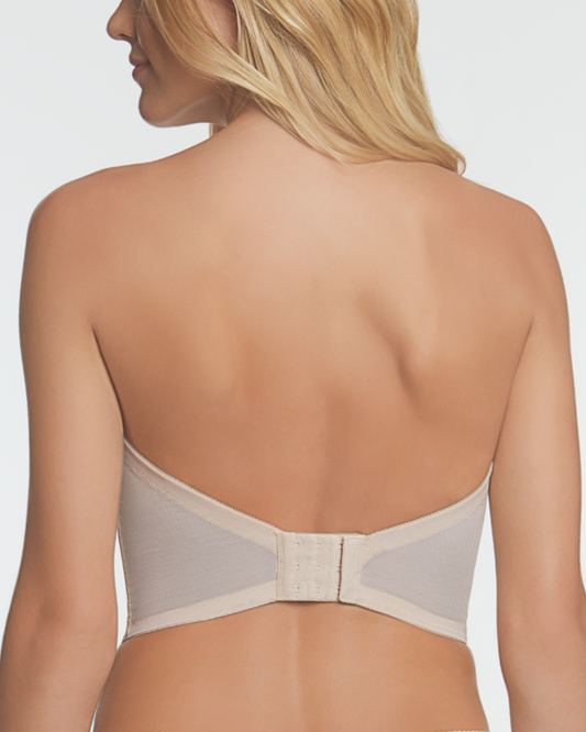 Dominique Margeau Low Plunge Strapless Bra in White - Busted Bra Shop