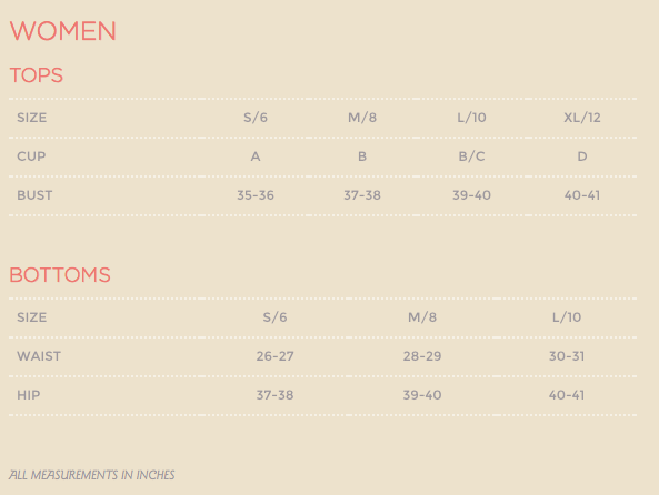 Lucky Brand Size Chart – Blum's Swimwear & Intimate Apparel
