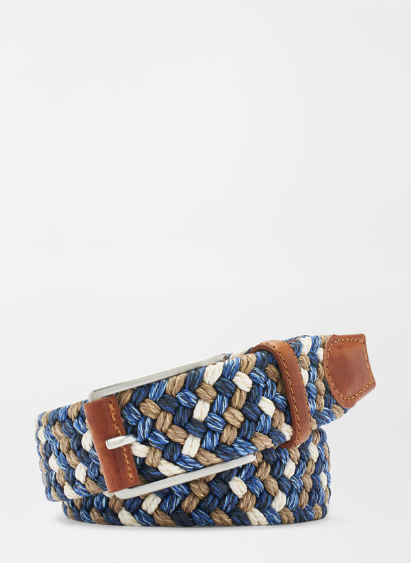 Elastic braided belt in navy blue - Rob III